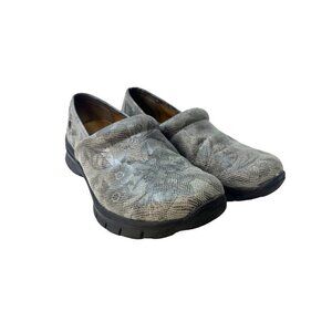 Nurse Mates Libbey Slip On Clogs Grey Ladies Size 9.5M Medical Restaurant Mules